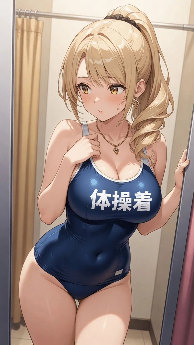 白石りなと指定衣装はスクール水着、逃げ場のない衣装合わせ