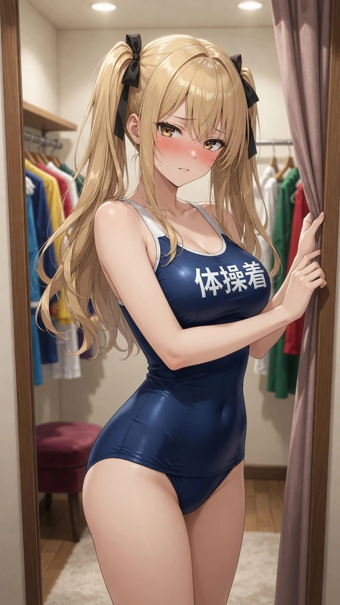 天宮るりの指定衣装はスクール水着、逃げ場のない衣装合わせ画像
