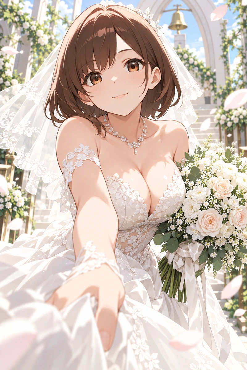 榊ひまりのウェディングドレスの花嫁画像