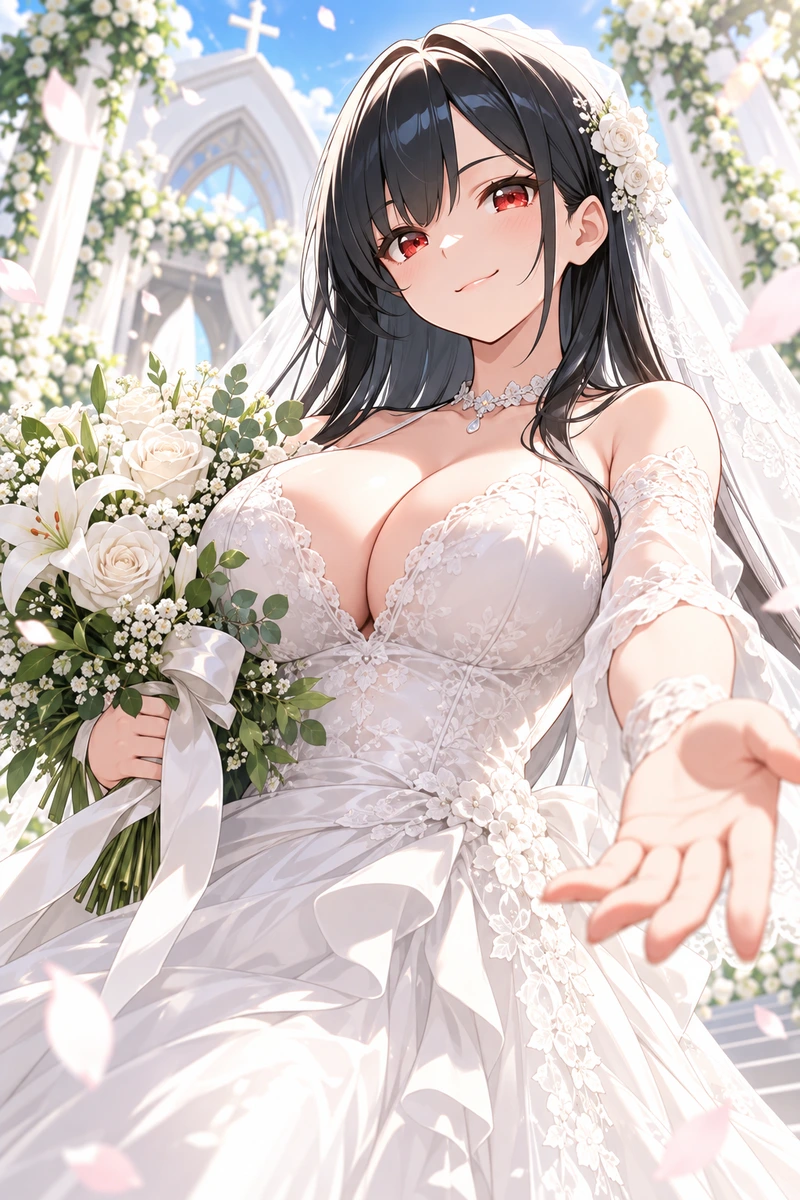 九条えりかのウェディングドレスの花嫁画像