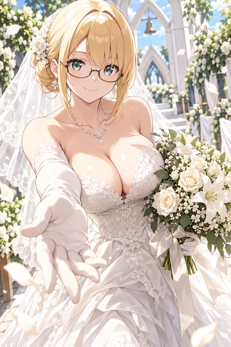 桐生レイナのウェディングドレスの花嫁画像