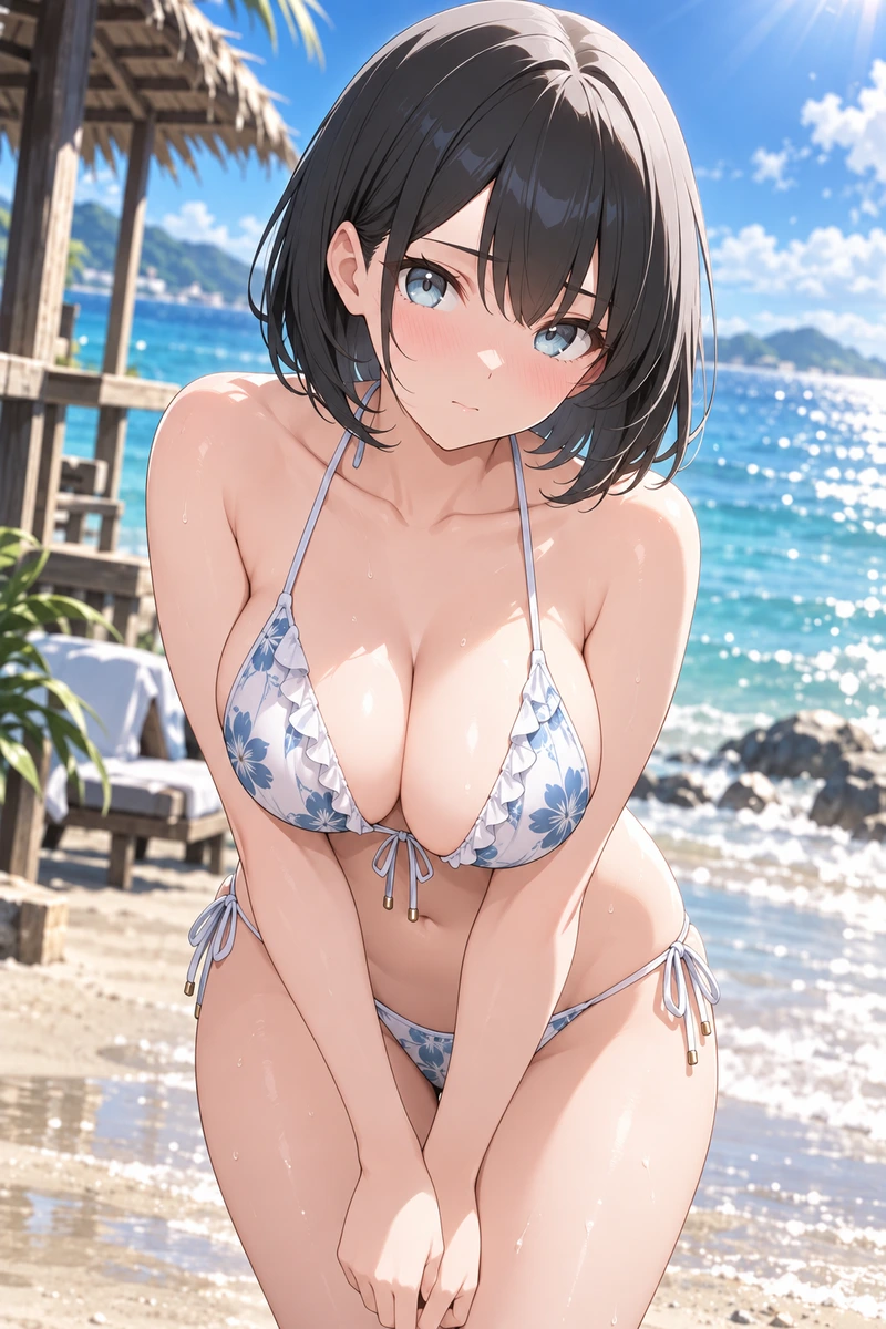真壁あすかの初めての海、どきどき水着デート画像