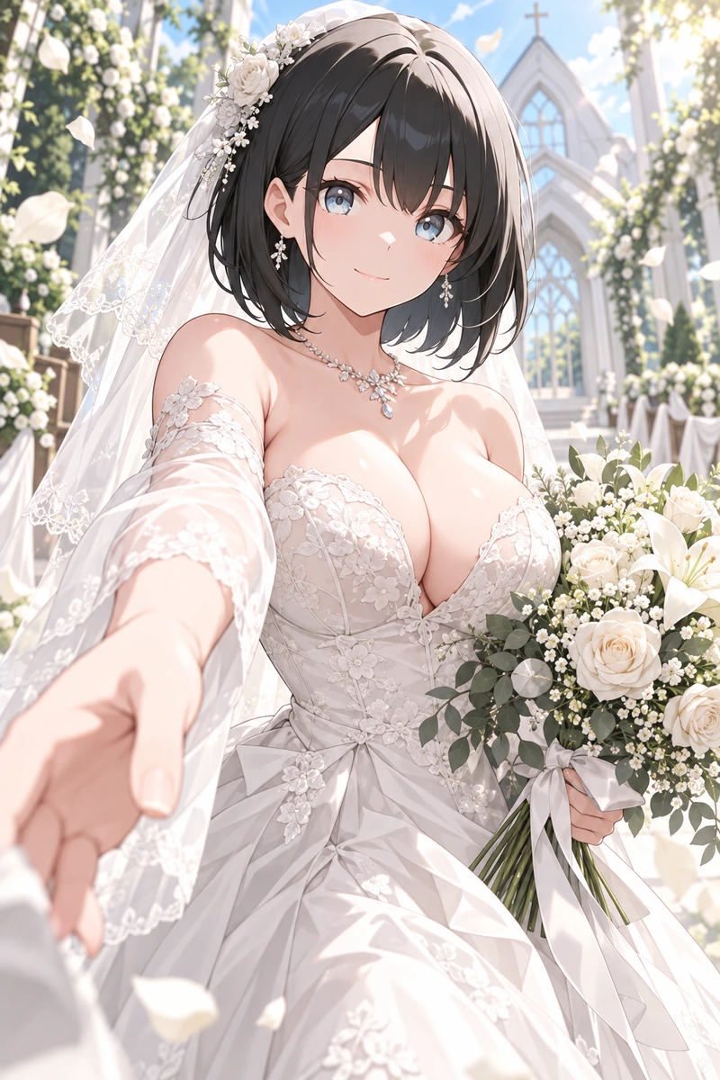 真壁あすかのウェディングドレスの花嫁画像