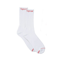 Supreme x Hanes White 1 Pair Cushion Crew Socks