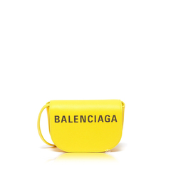 Balenciaga	 XS Ville Day Bag w/ Logo in Jaune Yellow