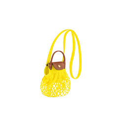 Longchamp `le Pliage Filet Tie And Dye` Net Top Handle Bag in Yellow