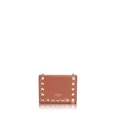 Valentino	Rockstud Bifold Compact Wallet In Seleria 