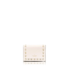 Valentino	Rockstud Bifold Compact Wallet In White