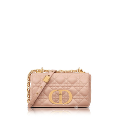 Christian Dior	Small Caro Bag in Rose Des Vents Supple Cannage GHW
