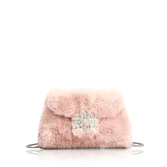 Roger Vivier	Bouquet Faux Shoulder Bag Rose Fur