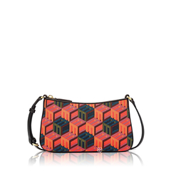 MCM	Mini Shoulder Bag In Black Multicolor With Cubic Monogram