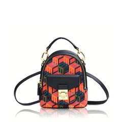 MCM	X-Mini Tracy Bebeboo Backpack in Black Multicolor With Cubic Monogram