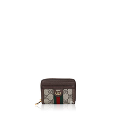 Gucci	GG Supreme Ophidia Card Case Wallet in beige/Ebony with Zipper