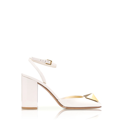 Valentino	One Stud Pumps 90mm in Light Ivory Patent