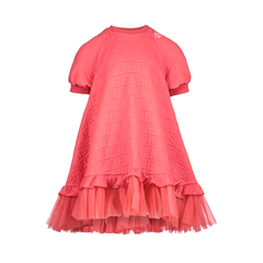 Fendi	All Over FF Logo Short Dress with Rouches ( KIDS )