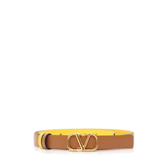 Valentino	V Logo Belt 2cm Reversible Caramel / Yellow