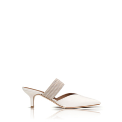 Malone Souliers	Maisie Kitten Mules 45mm in Cream/Beige Nappa Leather