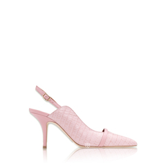 Malone Souliers	Marion Pumps 70mm in Rose/Rose Croco-Embossed Leather