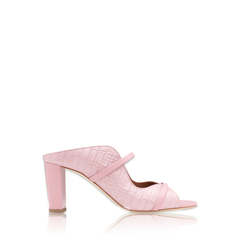 Malone Souliers	Norah Pumps 70mm in Rose/Rose Croco-Embossed Leather
