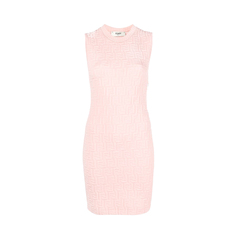 Fendi	Allover FF Embossed Knit Sleevless Dress Pink