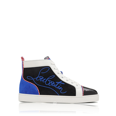 Christian Louboutin	Men Navy Louis High Top Sneakers in Black/White/Blue