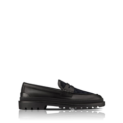 Christian Dior	Explorer Oblique Loafers in All Black Leather x Jacquard