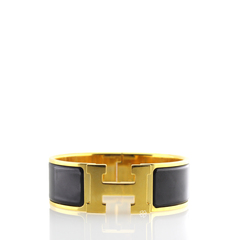 Hermes	Clic H Bracelet Black Gold