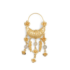 Christian Dior	Mille Fleurs De Dior Earring in Gold - Finish Metal with Transparent Glass Beads