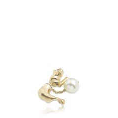 Christian Dior	Sea Garden Tiger and Pearl Earring in Gold Metal