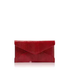 Saint Laurent	Envelope Clutch Lizzard Embossed Red