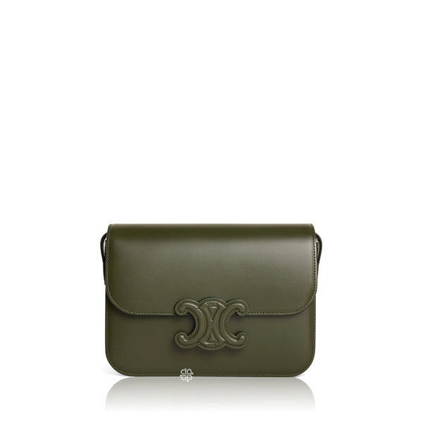 Celine Teen Cuir Triomphe Bag in Khaki GHW LE-PORTIER