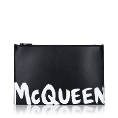 Alexander McQueen	Logo Graffiti Clutch Black