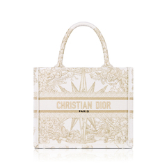 Christian Dior	Book Tote Small Reve D'Infini Embroidery White - Gold