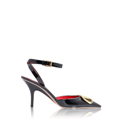 Valentino	Women Alcove Vlogo Signature Ankle Strap Pumps 85mm in Black Patent