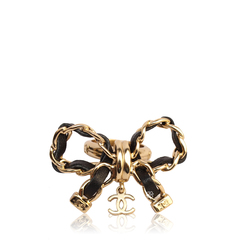 Chanel	Ribbon Ring Black Gold