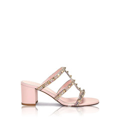 Valentino	Rockstud Chunky Slide Sandal 60 Multicolor/Rose Quartz