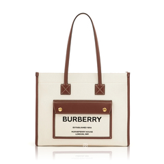 Burberry	Small Freya Tote Bag in Natural Tan