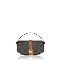 Celine	Triomphe Clutch on Strap Tabou Bag in Black/ Brown