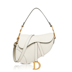 Christian Dior	Medium Saddle Bag in Latte White GHW