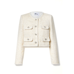 SELF PORTRAIT	Crystal Boucle Jacket Cream