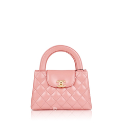 Chanel	Kelly Calfskin Clutch with Chain Pink Ghw