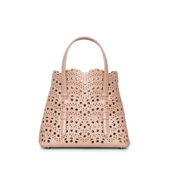 Alaia	Mina 20 Vienne Wave Lux Tote Bag in Nude Sable