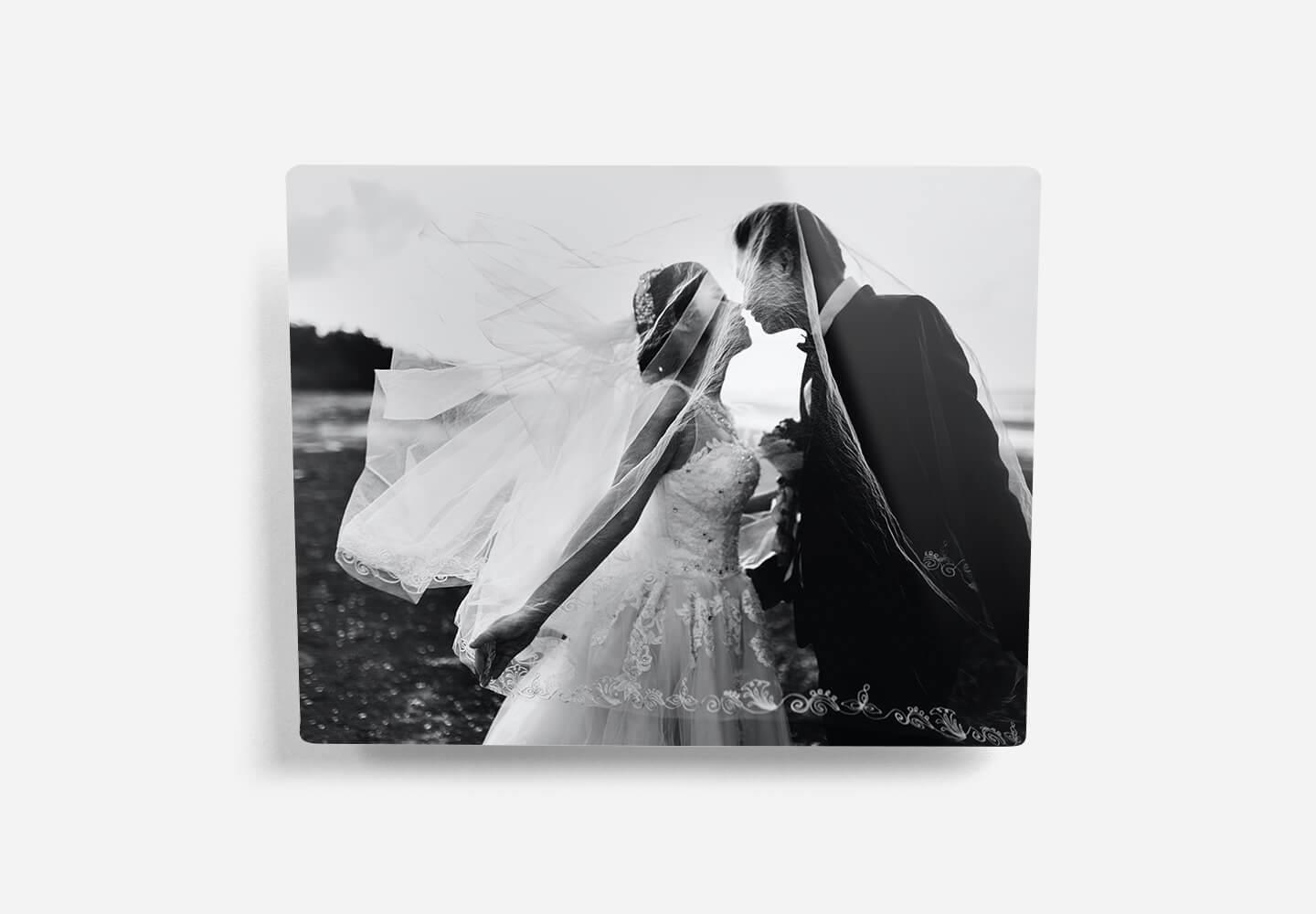 metal photo print black and white