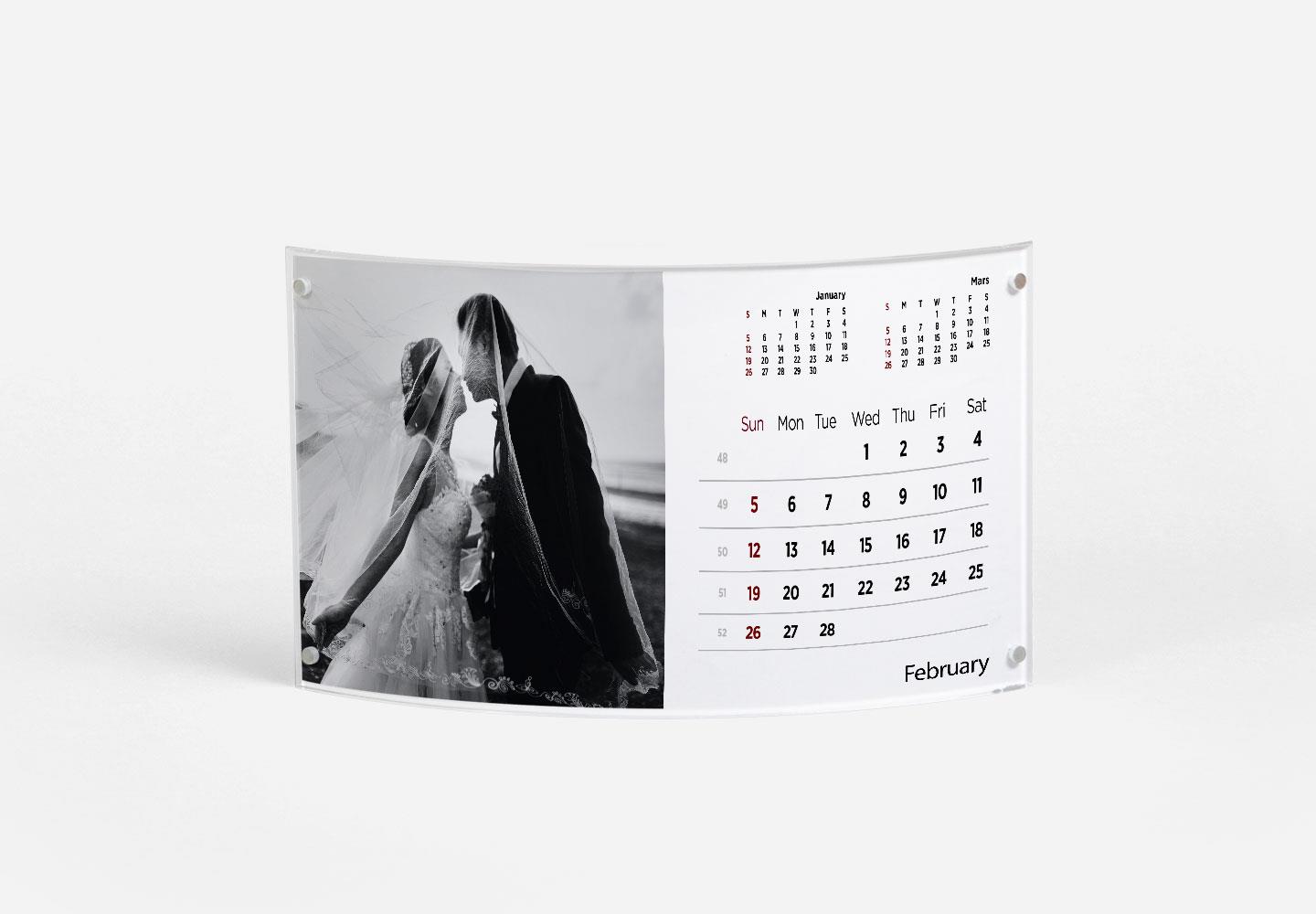 desktop acrylic photo calendar