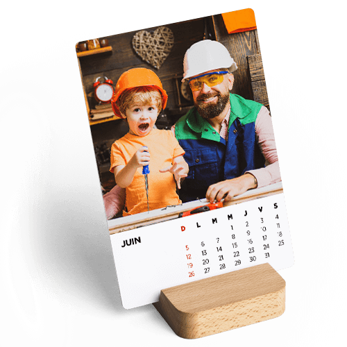 Calendrier socle de bois