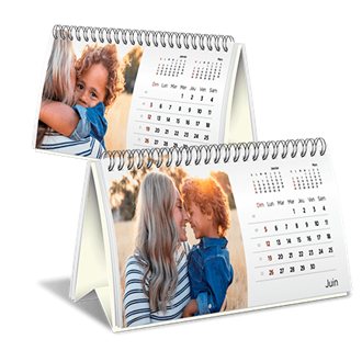 Table de bureau en spirale avec calendrier, Mini calendrier, table