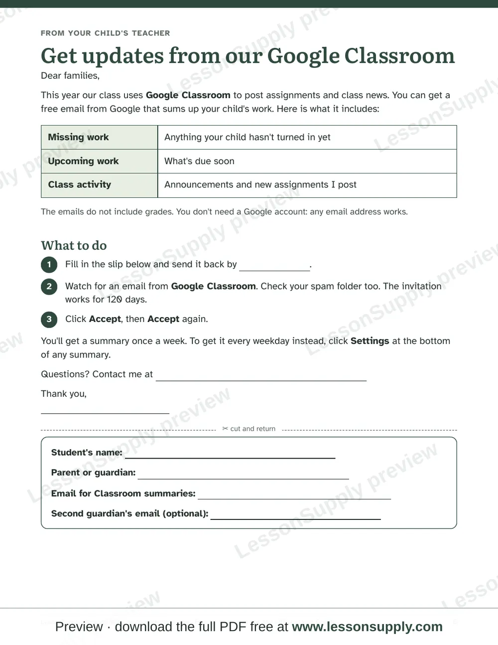 Google Classroom Setup Kit, preview page 3