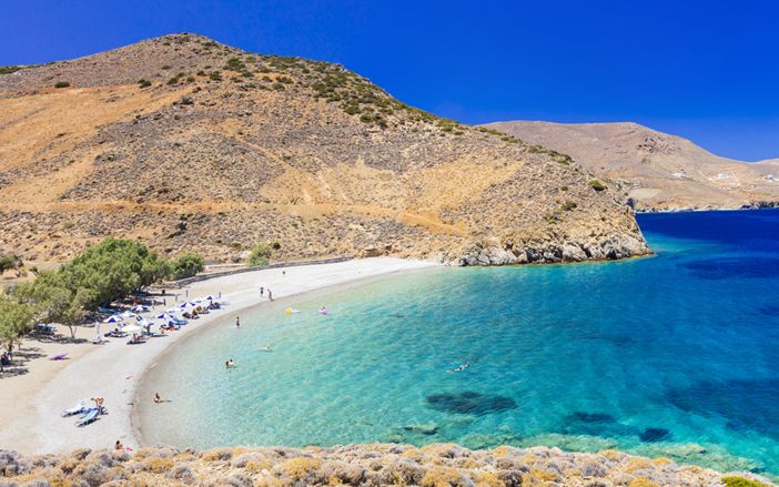 Sandy beach in Astypalea