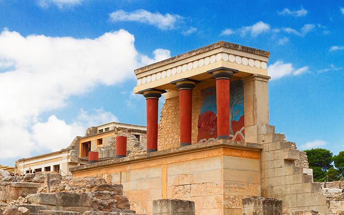 The ruins of the ancient palace of Knossos