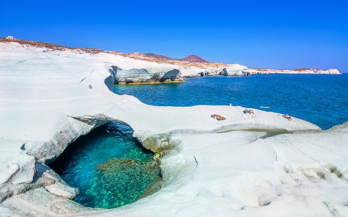 The Sarakiniko Beach in Milos